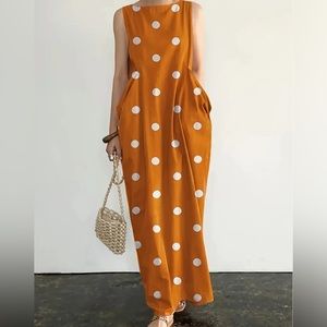 Polka dot Yellow Dress with deep pockets | Brand New